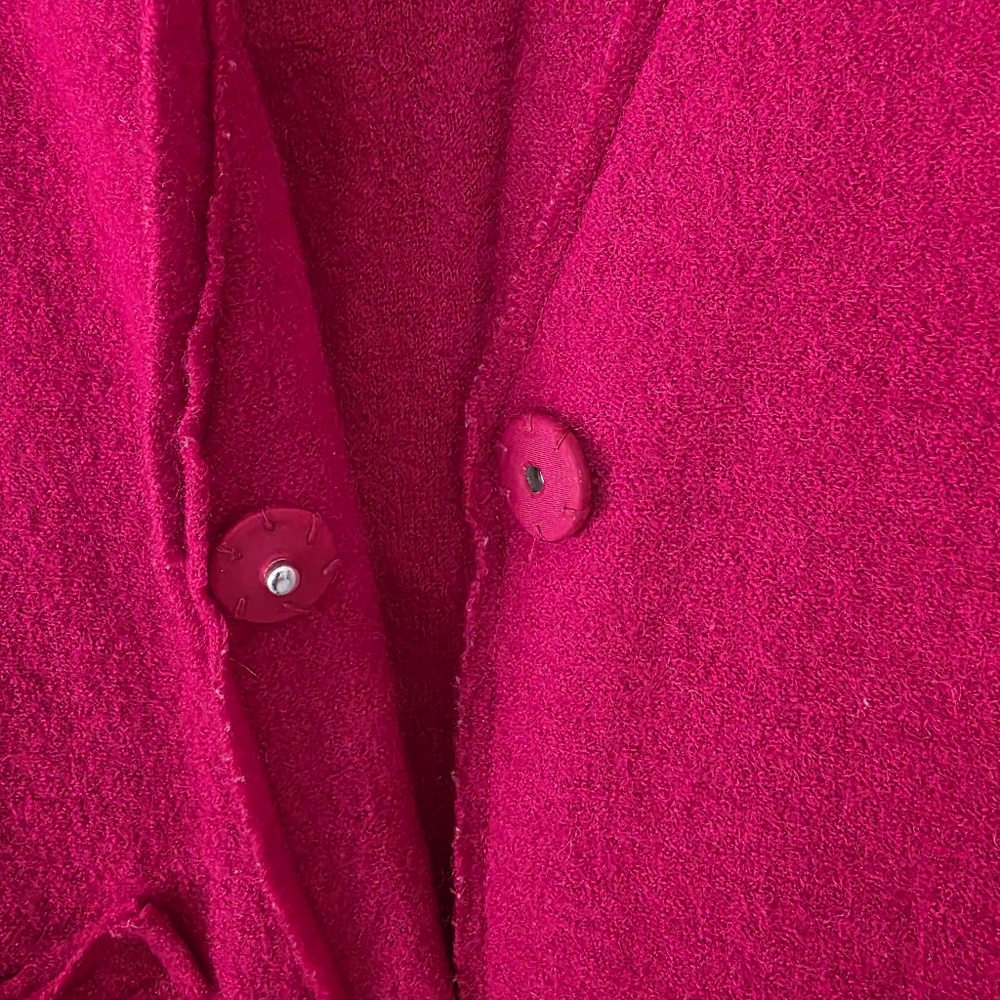 CHICO'S Boiled 100% Wool Longline Cardigan Vest Red Size Medium - Picture 4 of 13